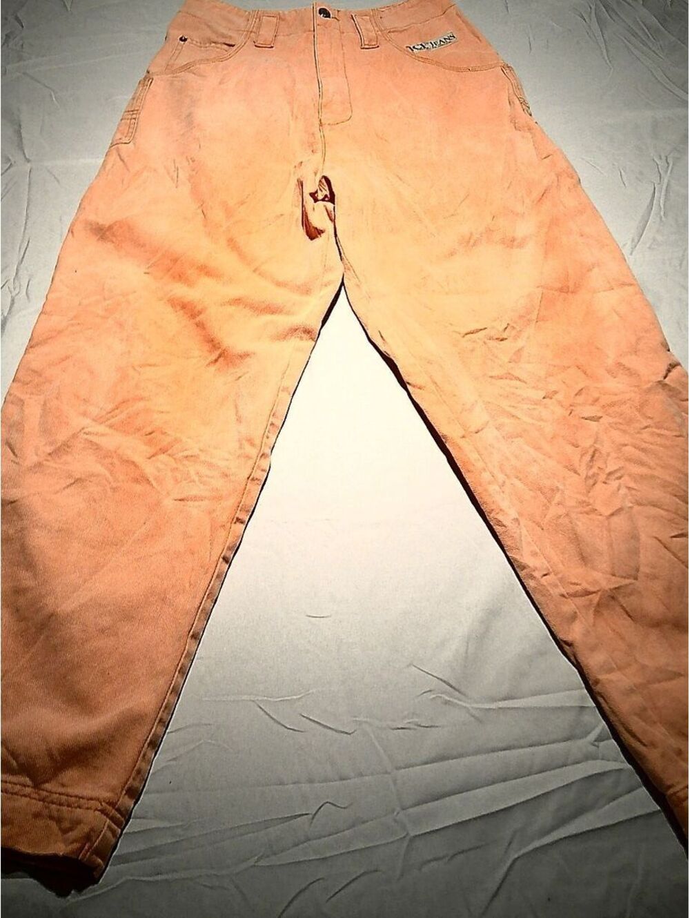 Vintage ICE Jeans Peach Colored Work Pants with Unique Backp